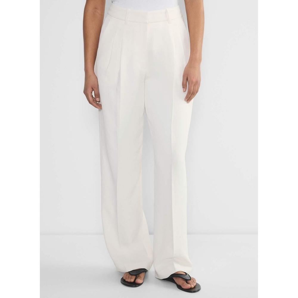 Wilfred Cream Wide-Leg Pleated Trousers